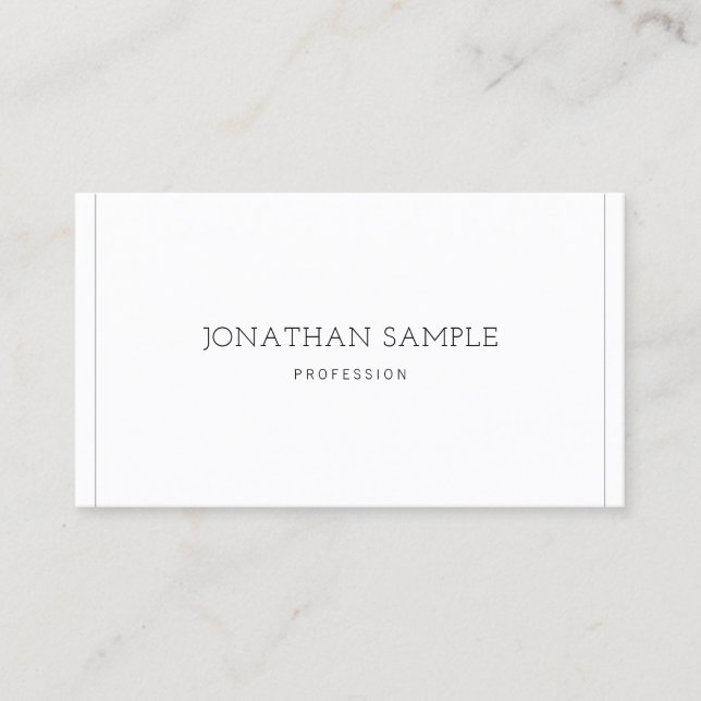 Modern Clean Design Elegant Plain Professional Business Card (Front)