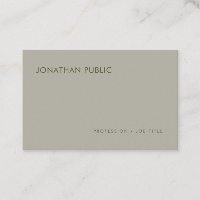 Modern Clean Design Professional Charming Plain Business Card (Front)