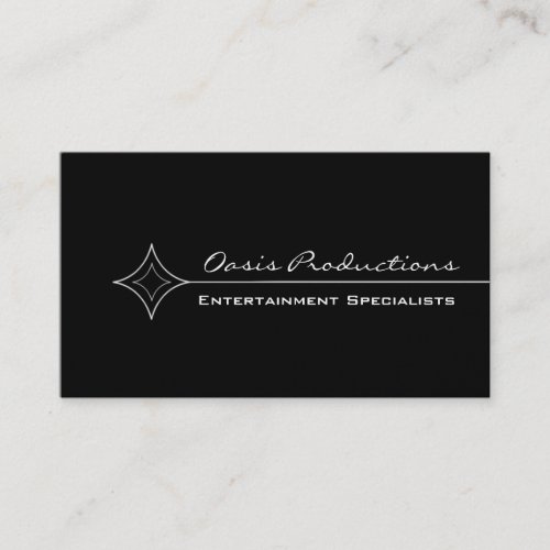 Modern Clean Diamond Business Card, Black &amp; White