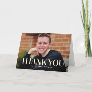 Modern Clean Editable Color Graduation Thank You Card