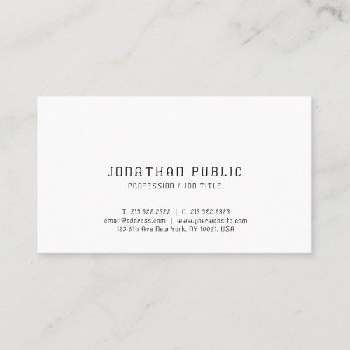 Modern Clean Elegant Chic Template Professional Business Card