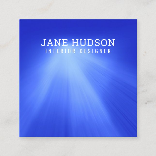 Modern Clean Elegant Design Blue Light Luxurious S Square Business Card (Front)
