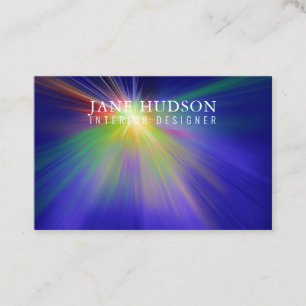 Modern Clean Elegant Design Colorful Light on Blue Business Card