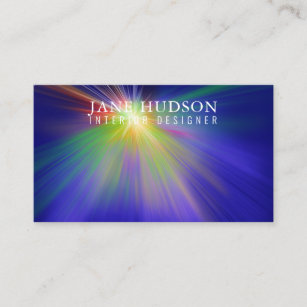 Modern Clean Elegant Design Colorful Light on Blue Business Card