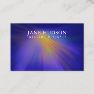 Modern Clean Elegant Design Colorful Light on Blue Business Card