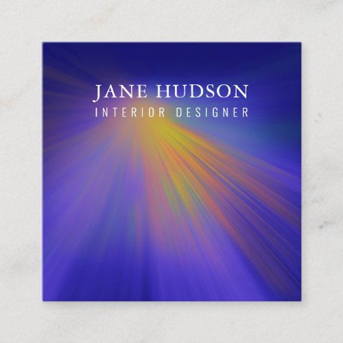Modern Clean Elegant Design Colorful Light Square Business Card