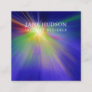 Modern Clean Elegant Design Colorful Light Square Business Card