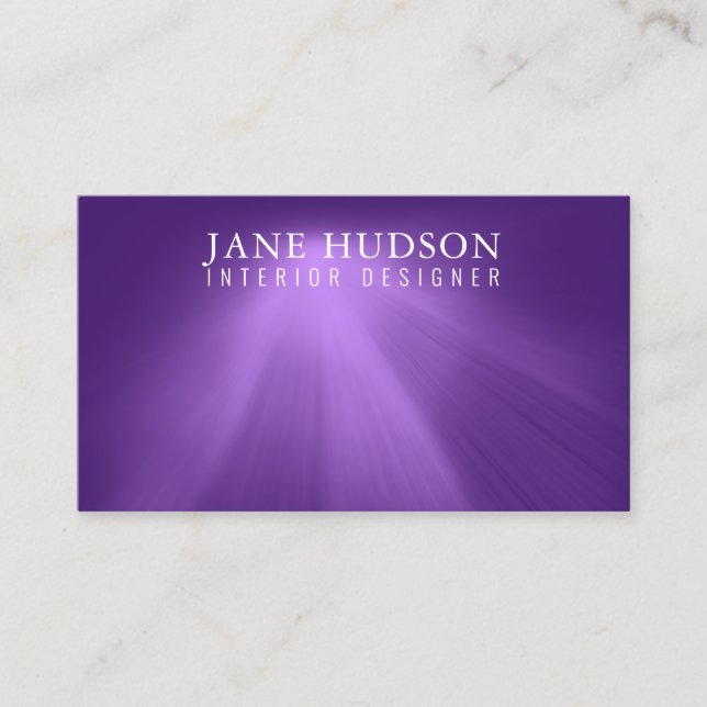Modern Clean Elegant Design Purple Plain Luxurious Business Card (Front)