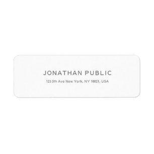 Modern Clean Elegant Template White Return Address Label