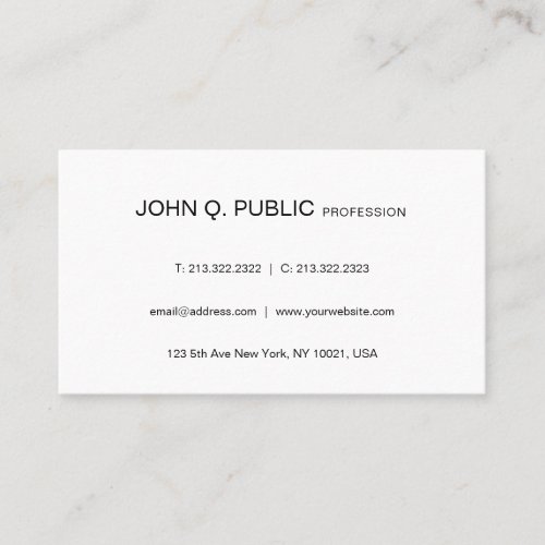 Modern Clean Graphic Design Sophisticated Plain Business Card