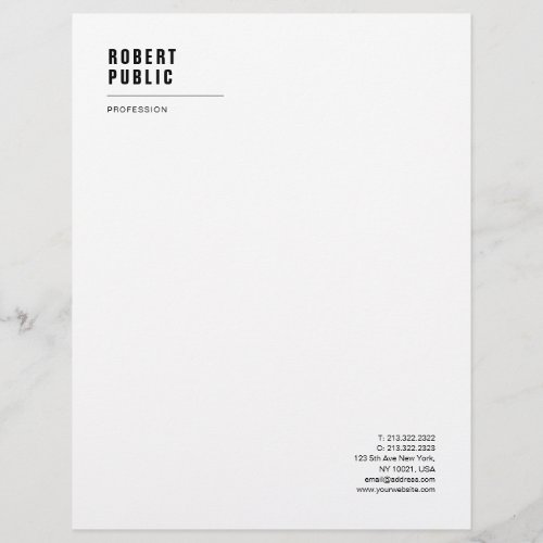 Modern Clean Initial Elegant White Professional Letterhead