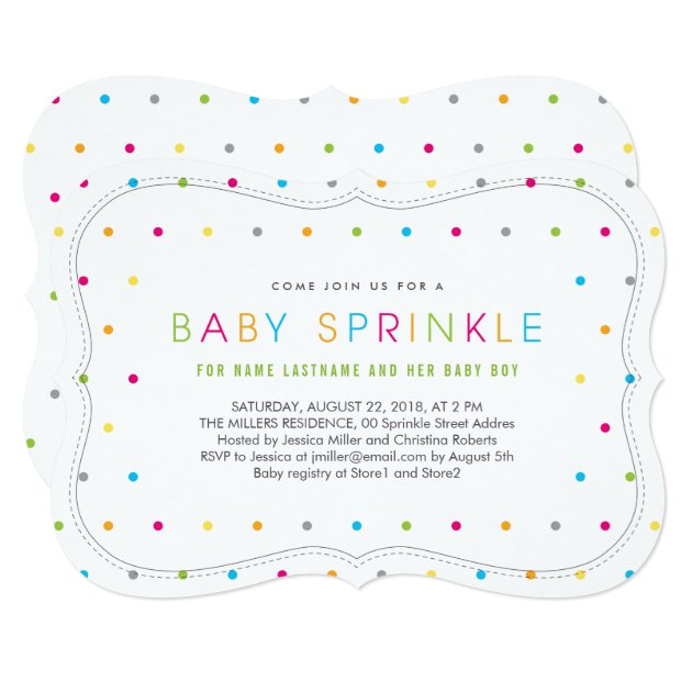 Modern Clean Neutral Baby Sprinkle Invite Bracket