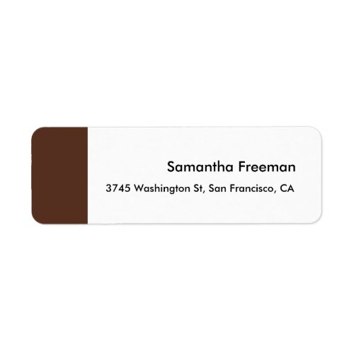 Modern Clean Plain Brown White Minimalist Label