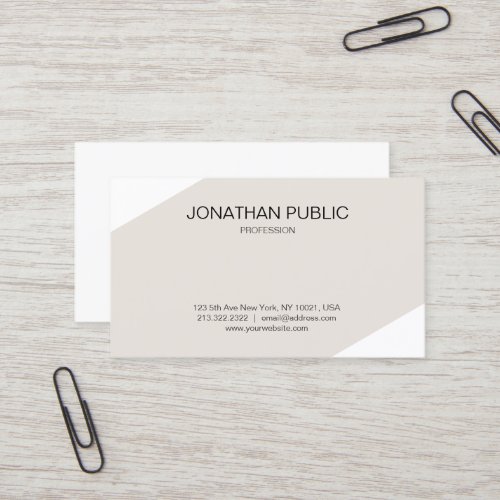 Modern Clean Plain Elegant Consultant Creative Business Card