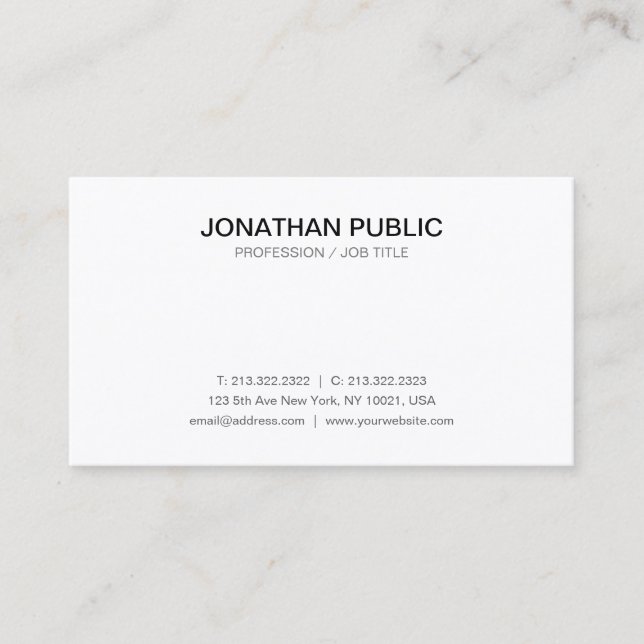 Modern Clean Plain Professional Sophisticated Business Card (Front)