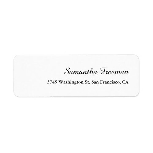 Modern Clean Plain White Minimalist Calligraphy Label