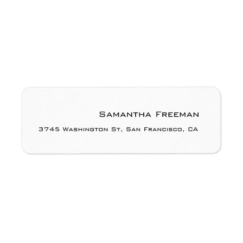 Modern Clean Plain White Minimalist Label