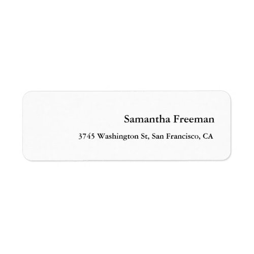 Modern Clean Plain White Minimalist Label