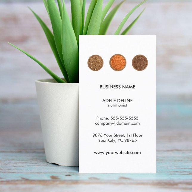 Modern Clean Seeds Health Nutritionist Business Card (Creator Uploaded)