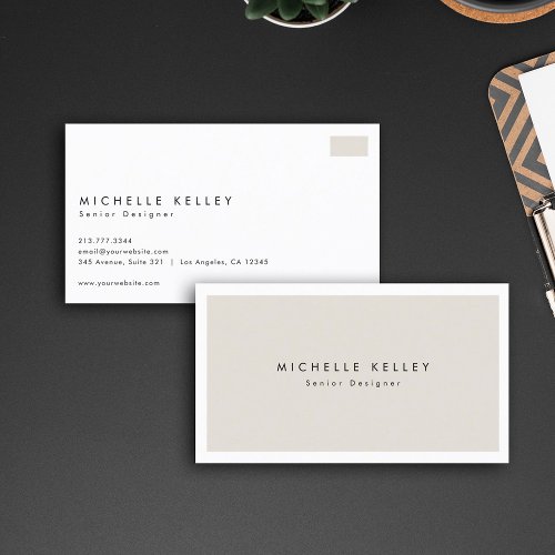 Modern Clean Simple Stylish 2 Tone  Business Card