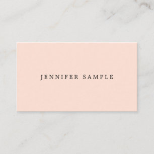 Modern Clean Template Elegant Pink Cream Color Business Card
