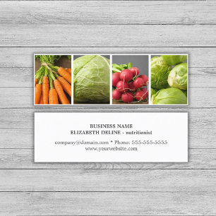 Modern Clean Vegetables Photo Nutritionist Mini Business Card