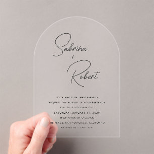 Modern Clean Wedding Acrylic Invitations