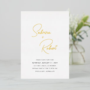 Modern Clean Wedding Save the Date Foil Invitation