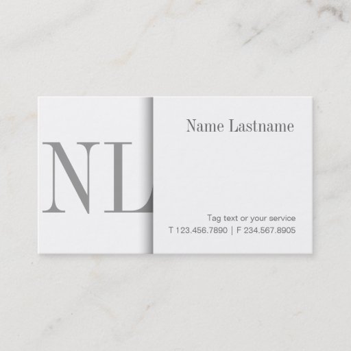 Customizable Modern Clean White Monogram Business Card