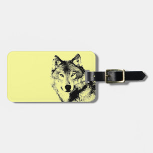Modern Clean Yellow Wolf Customize Luggage Tag