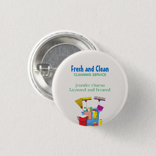 Modern Cleaning Bucket Housekeeping Service Button