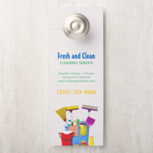 Modern Cleaning Bucket Housekeeping Service Door Hanger
