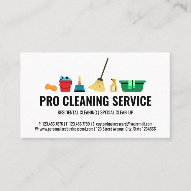 Modern Cleaning janitorial Supplies house maid Business Card