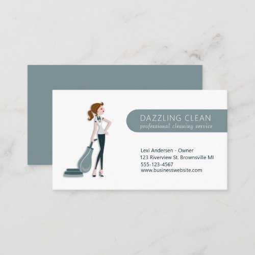 Modern Cleaning Maid House Clean Service Business Card