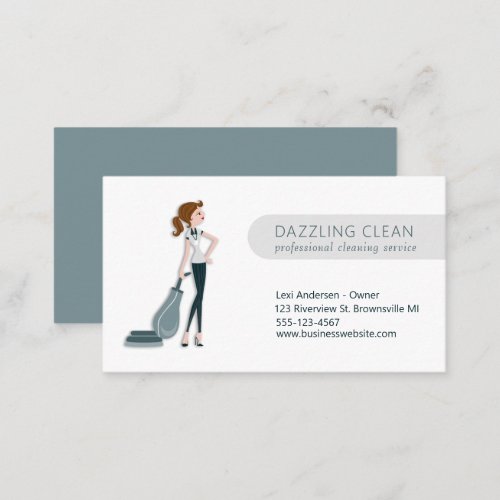 Modern Cleaning Maid House Clean Service Business Card