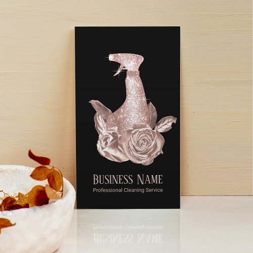 Modern Cleaning Rose Gold Spray Bottle  Flowers Business Card