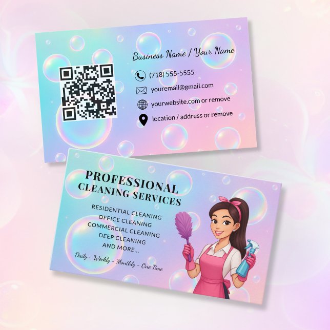 Modern Cleaning Service Business Card (Creator Uploaded)