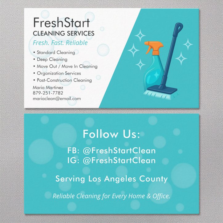 Modern Cleaning Service Business Card