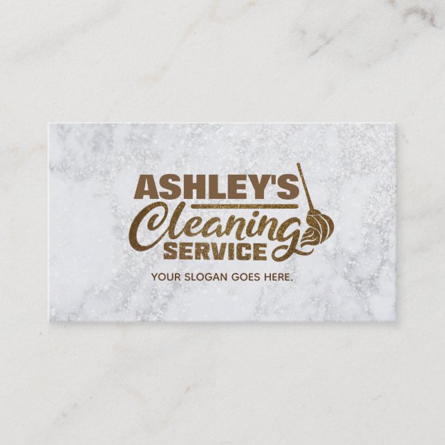 Modern Cleaning Service Business Cards (Front)