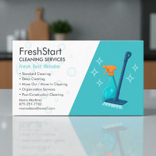 Modern Cleaning Service Professional Business Card