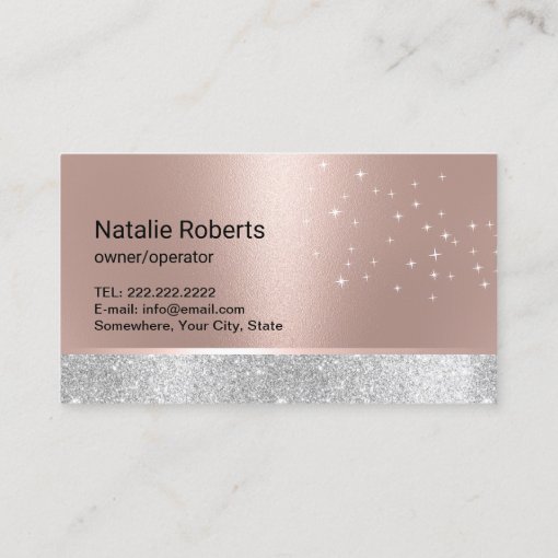 Modern Cleaning Service Rose Gold Floral Spray Business Card | Zazzle