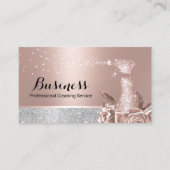 Modern Cleaning Service Rose Gold Floral Spray Business Card | Zazzle