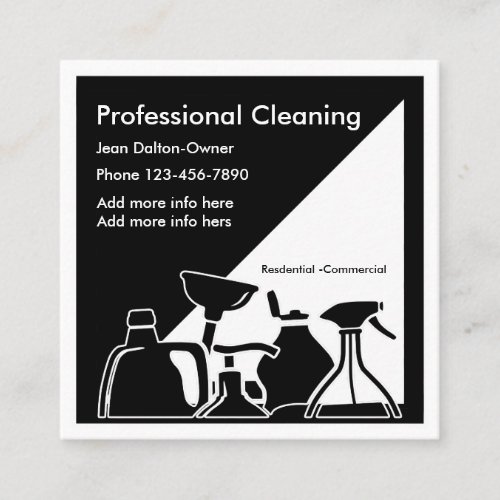 Modern Cleaning Service Square Business Card