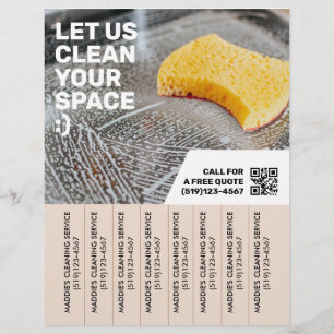 Modern Cleaning service tear off flyer