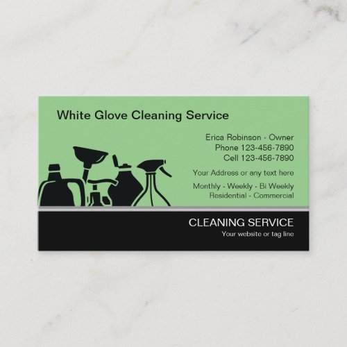 Modern Cleaning Services Business Cards