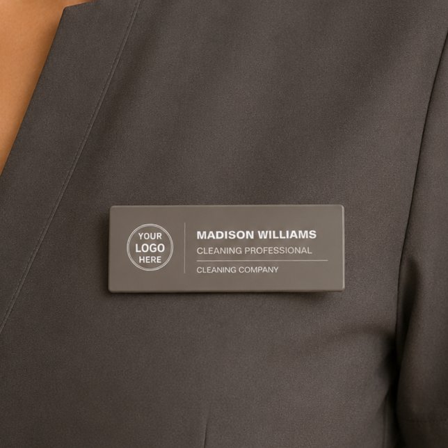 Modern Cleaning Services Logo Taupe Name Tag (Modern Cleaning Services Logo Taupe Name Tag)