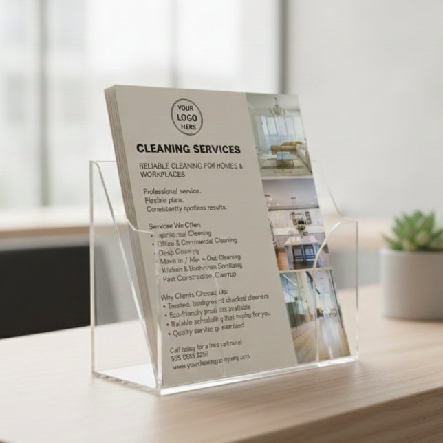 Modern Cleaning Services Photo Logo Beige Flyer (Modern Cleaning Services Photo Logo Beige Flyer)