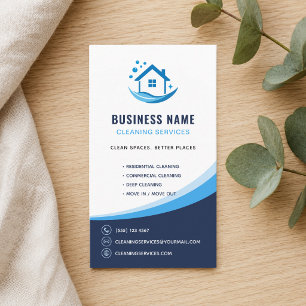 Modern Cleaning Services Professional Logo Business Card