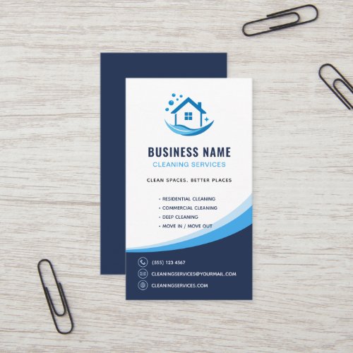 Modern Cleaning Services Professional Logo Business Card