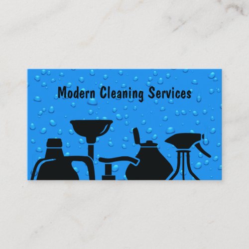 Modern Cleaning Services Unque Design Business Card